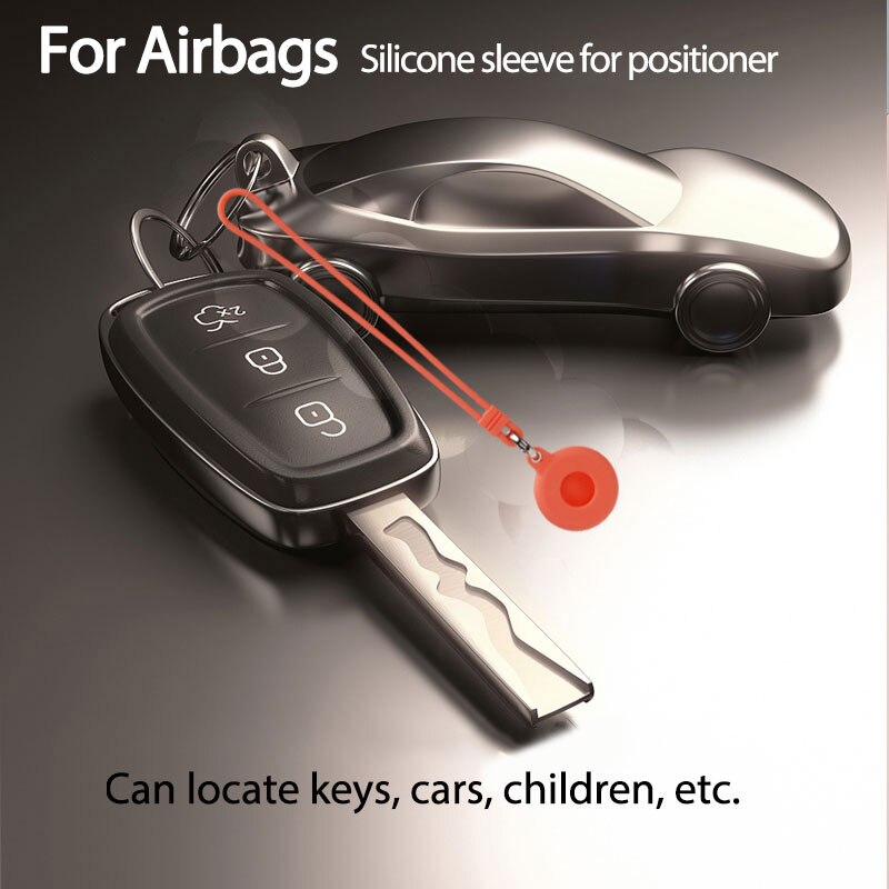 Siliconen Lederen Case Voor Airtags Lederen Beschermhoes Met Sleutelhanger Anti-Kras Draagbare Accessoires Protector Cover Airtag