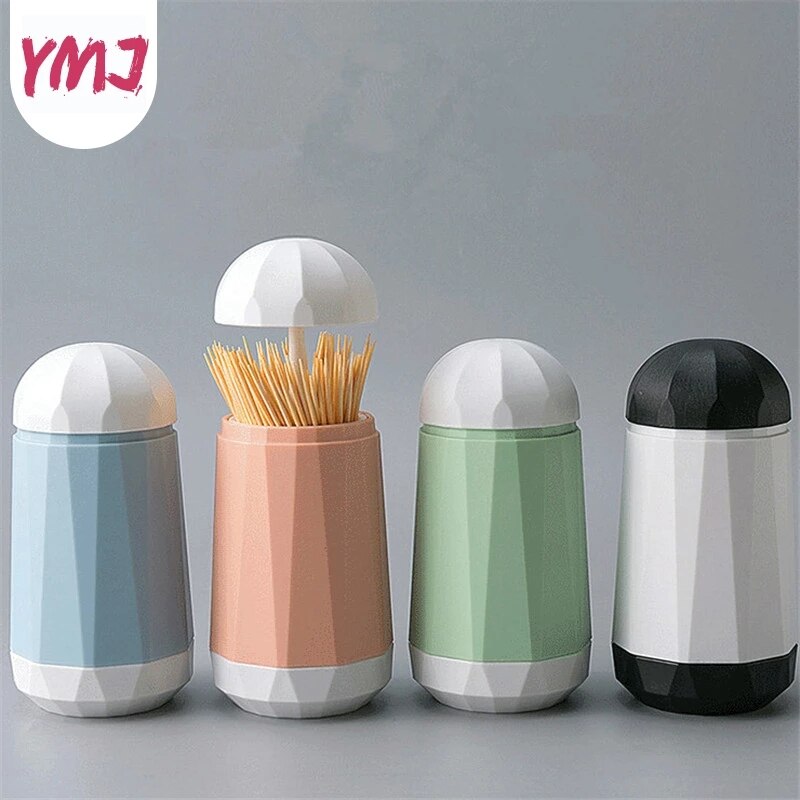 Soporte de mondadientes automático tipo prensa para el hogar, cajas de palillo de dientes simples creativas y cómodas, tarro de almacenamiento de palillo de dientes para restaurante