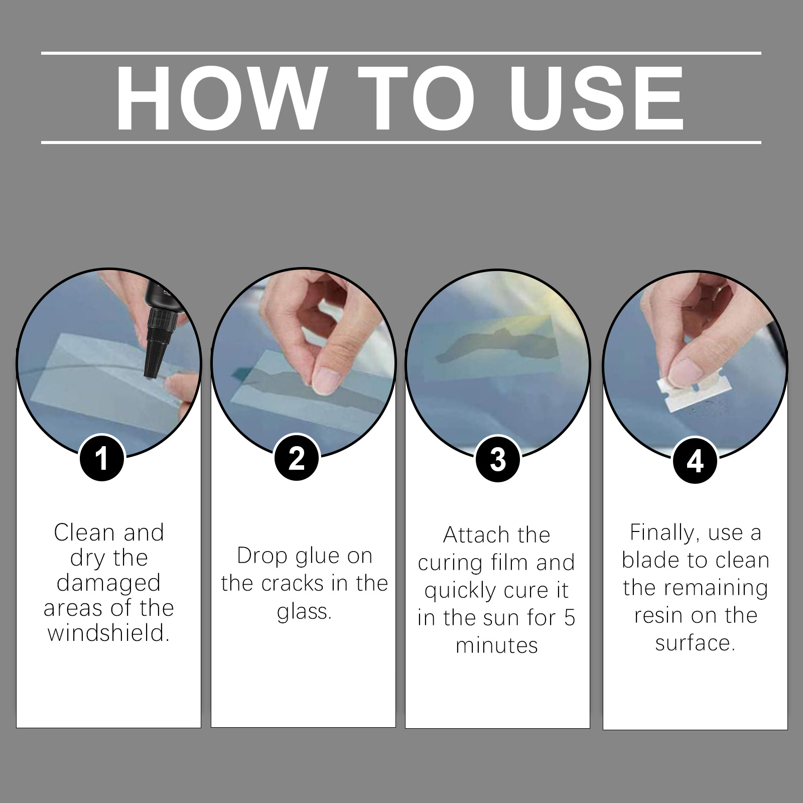 30ml kit de resina para reparo de vidro de carro, nano fluido de reparo de vidro automotivo, kit de ferramentas para rachaduras em resina de para-brisa de carro, fluido de reparo de janela de carro
