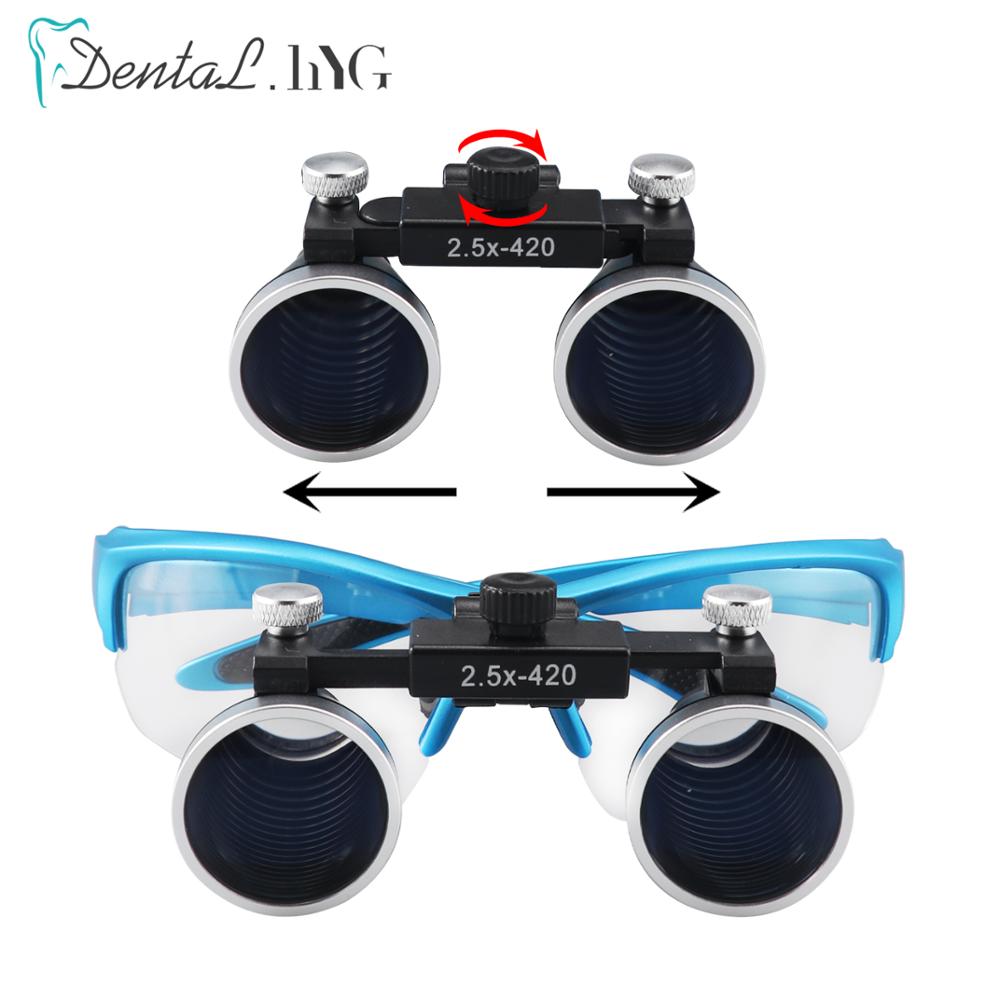 Lupa Dental 2.5X/3.5X, lupa Binocular para la cabeza, lupa ultraligera ajustable para dentista, gafas quirúrgicas, azul