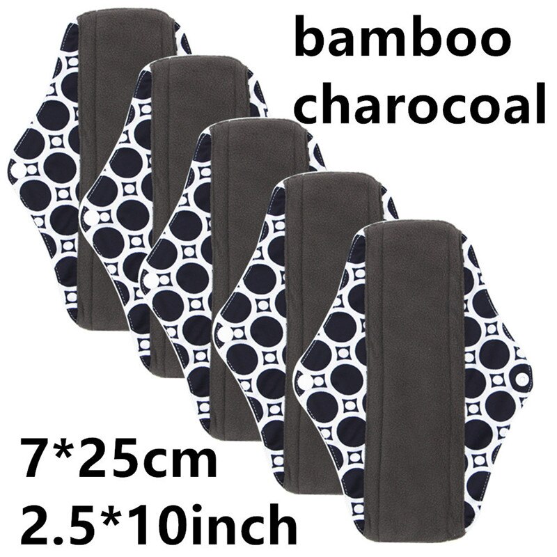 1pc Dag Gebruik Maandverband met Organische Bamboe Innerlijke Waterdichte Gedrukt Regelmatige Flow Herbruikbare Super Zachte Mama Pads: M-25