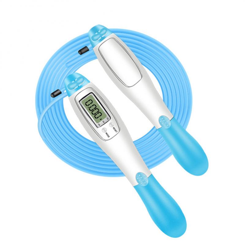 Dual-purpose Adjustable Jump Rope Intelligent Electronic Counting Rope Skipping Sports Fitness Cordless Steel Wire Skipping Rope: 05-Blue wired