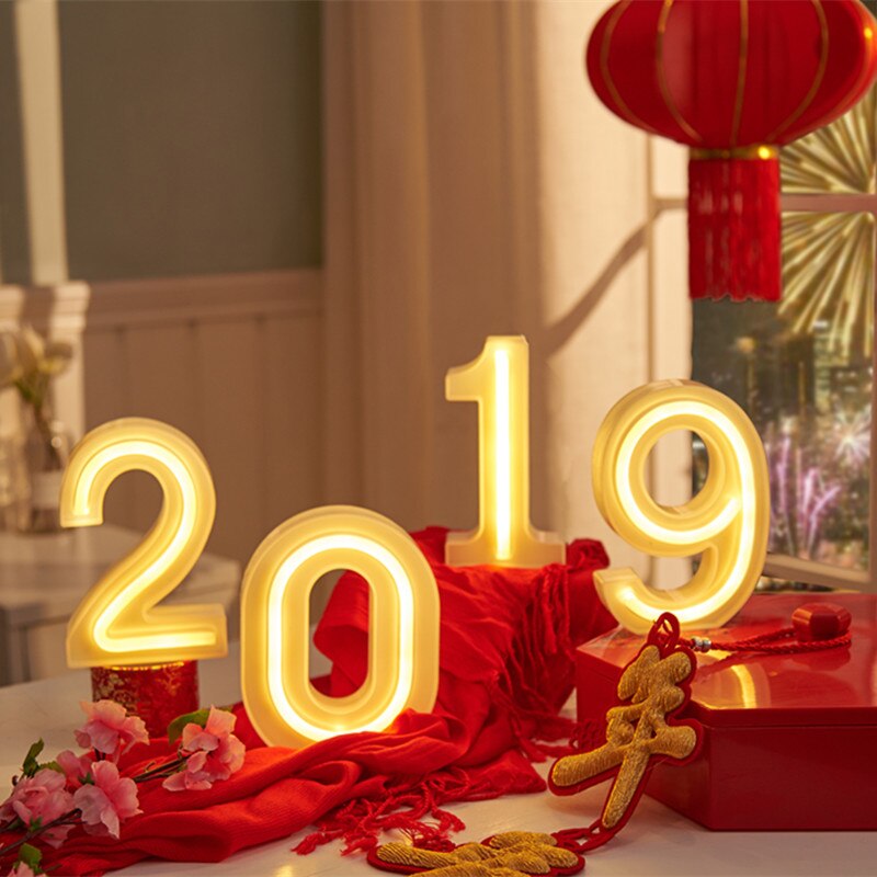 Flex Led Custom Neon Signs Number 0-9 Letter Signage Indoor Warm Light Display Light Up Signs Commercial Christmas Decorations