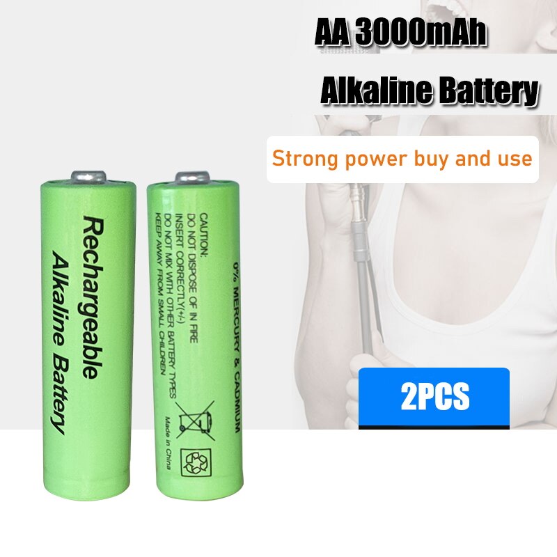 1-4 Stuks Aa Oplaadbare Batterij 3000Mah 1.5V Alkaline Oplaadbare Batery Voor Led Licht speelgoed Mp3: 2PCS