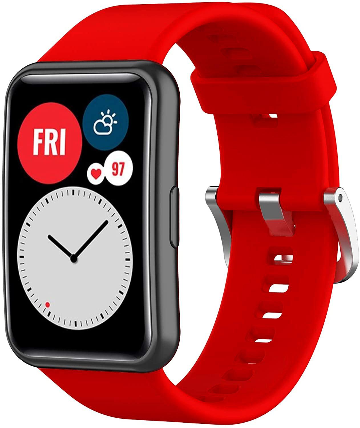 Silicone strap For Huawei Watch FIT band Smartwatch sport belt Replacement Wristband Belt bracelet correa Huawei Watch fit Strap: red