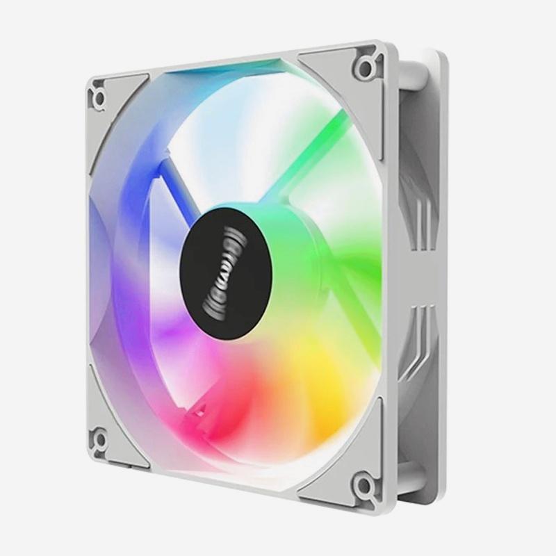 TEUCER PC case fan 120mm 12V RGB color light effect desktop computer radiator fan Big 4in: WHITE