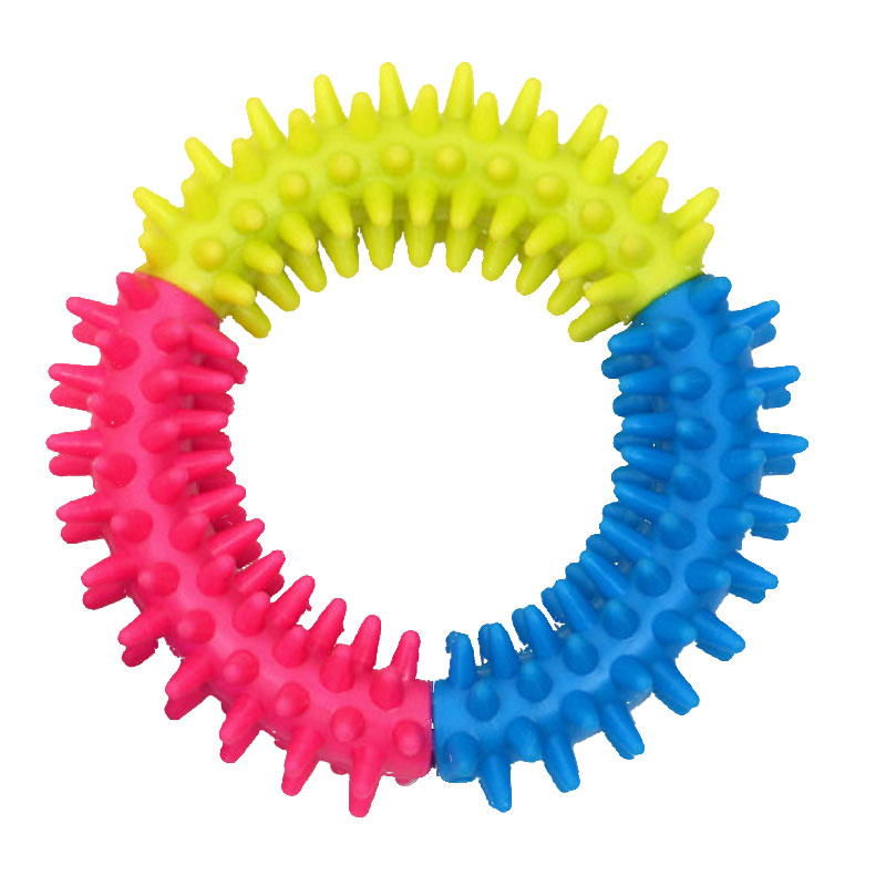 TPR Rubber Multicolor Thorn Ring Pet Toy Cat And Dog Molar Environmental Cat And Dog Toy