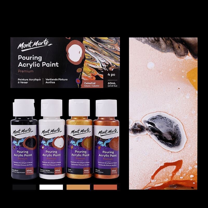 Juego de pigmento acrílico de 60ML, pintura fluida marmoleada, herramienta de dibujo media para artistas, suministros de arte DIY: Celestial