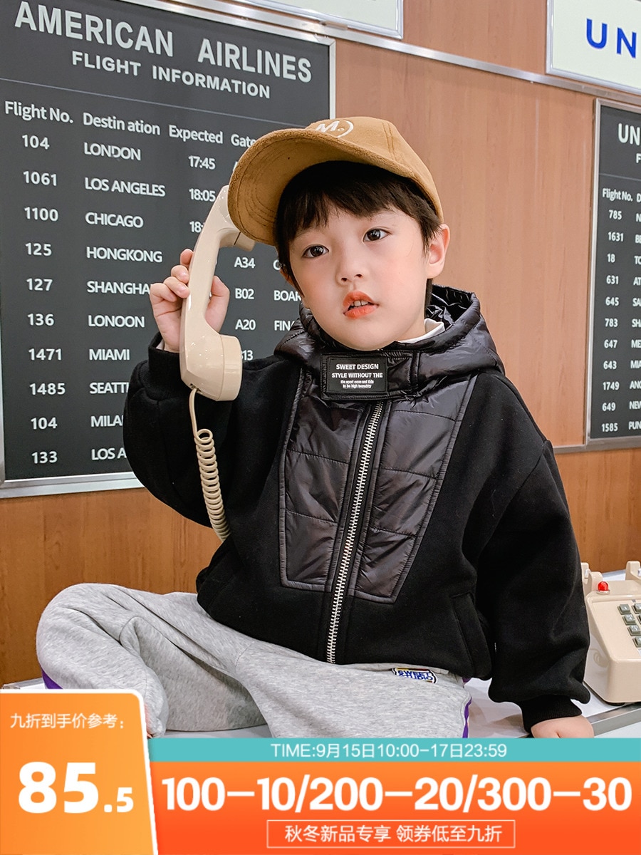 Jongen Katoen Gewatteerde Dikke Warme Jas Stijl Winter Westerse Stijl Top Kinderen Koreaanse Stijl winter Mode