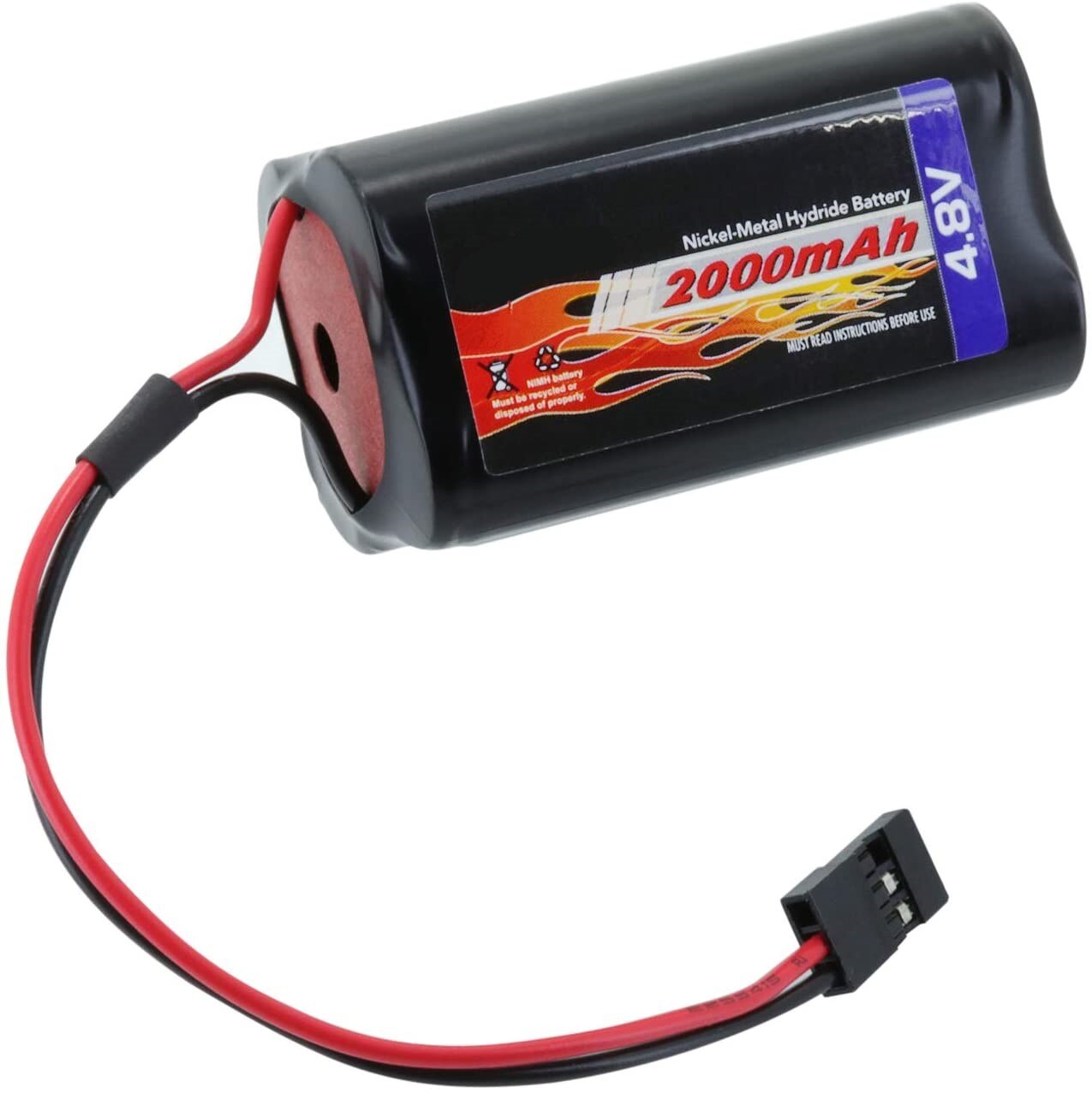 4.8V Ni-MH 2000mAh High Capacity Futaba Battery Pack, Square Rechargeable Battery Pack for RC Receivers, Airplanes, and More