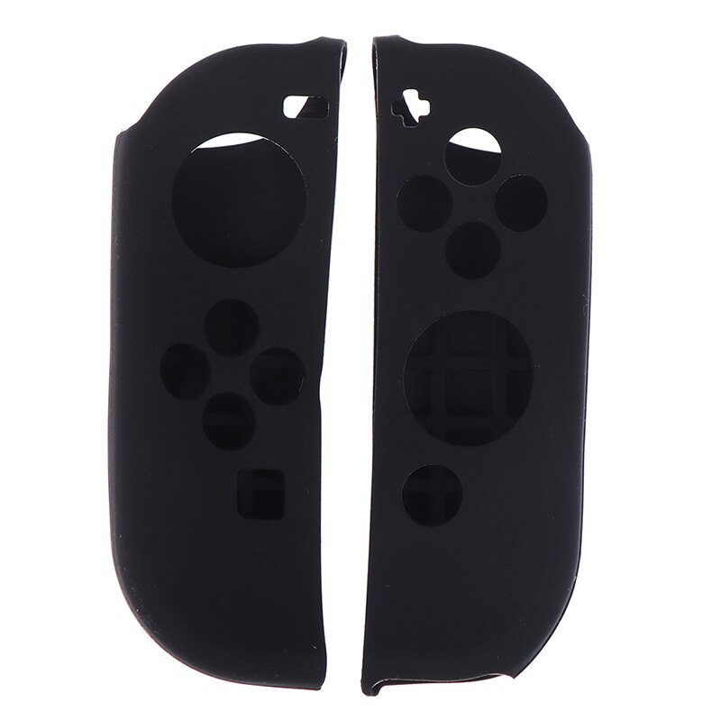 1 par de silicone caso de borracha joycon controlador gel capa aperto para nintendo switch: Black