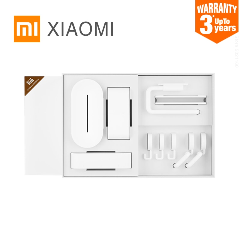 Conjunto de accesorios de baño XIAOMI MIJIA HL organizador de cepillos de dientes soporte de jabón plato de papel higiénico gancho para suministros de baño
