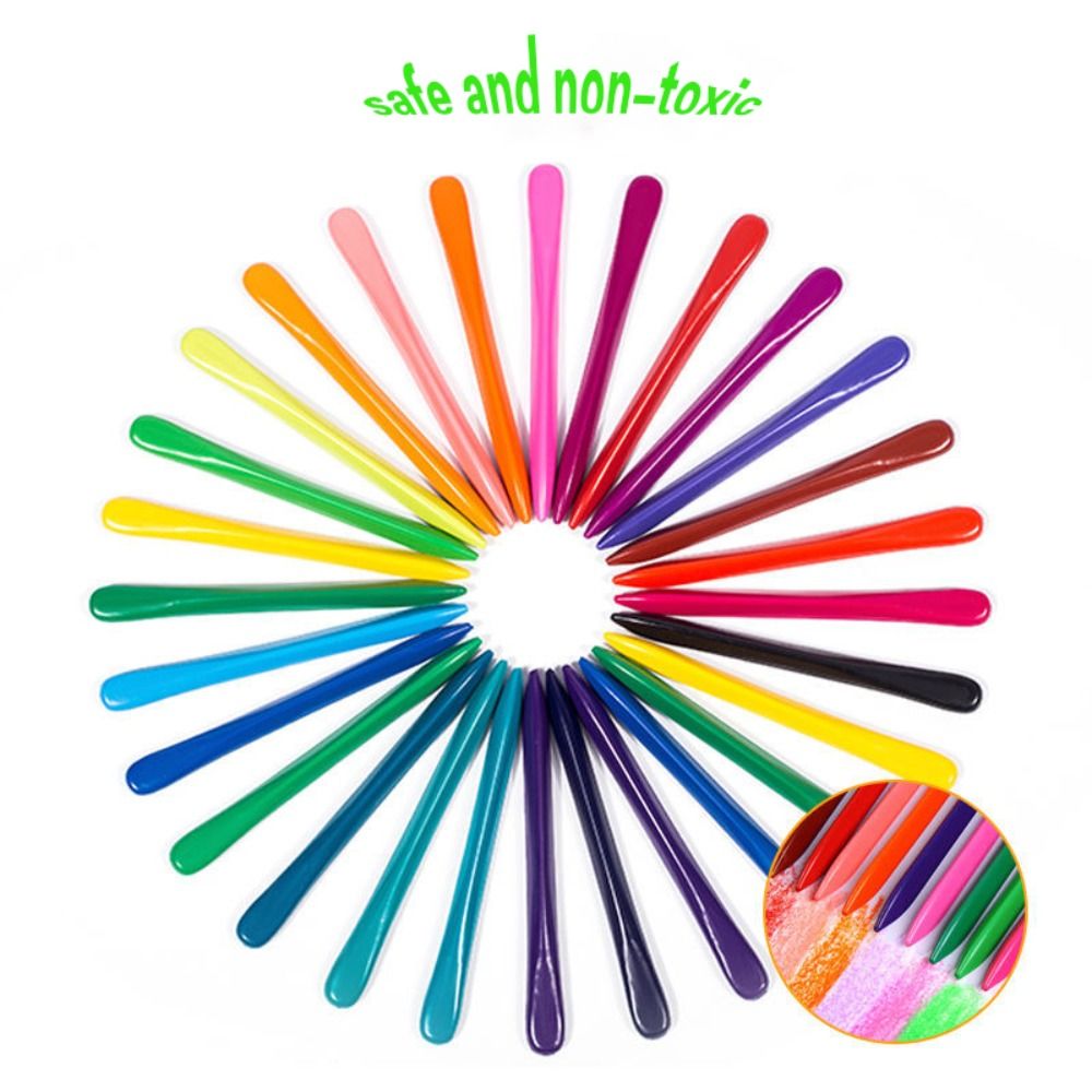 6/12/24/36 Colors Non Dirty Hand Washable Triangular Plastic Crayon Student Oil Painting Stick Early Childhood Education Tools