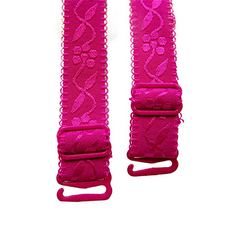 Kvinder dobbelt skulder elastisk bh-rem tilbehør 34cm skridsikre bh-stropper 1 par: Rose