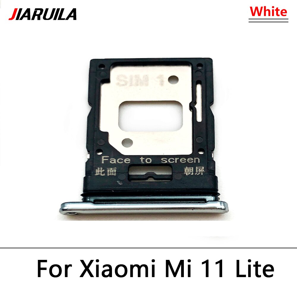 Sim Card Slot Lade Houder Voor Xiaomi Mi 11 Sd-kaart Lade Houder Met Vervanging Tools Voor Xiaomi Mi 11 lite Mi11 Pro Sim Tray: Mi 11 Lite White
