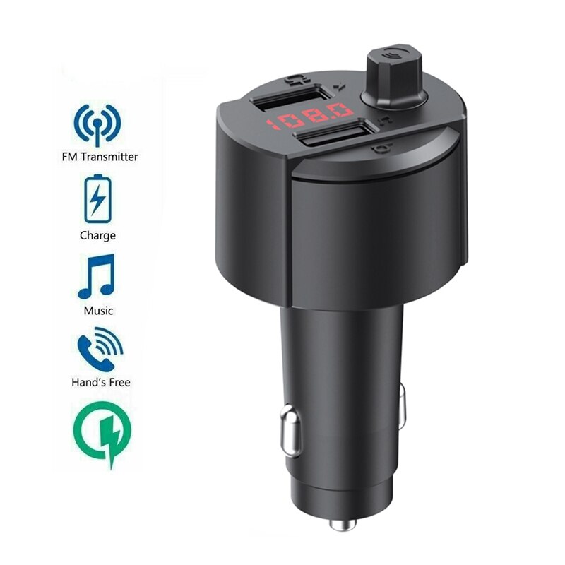 Auto Bluetooth Draadloze Adapter Fm-zender MP3 Radio Muziekspeler Auto Kit Met Handsfree Bellen En 2 Usb lader