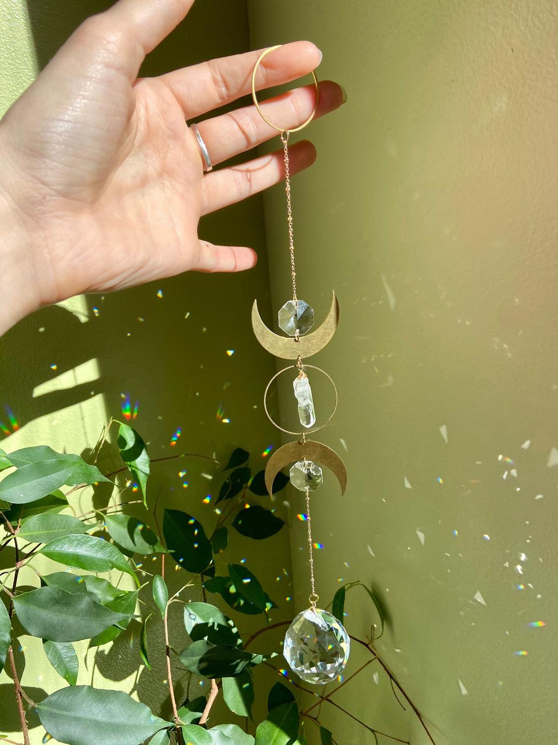 Clear Quartz Crystal Suncatcher -rainbow Sun Catcher - Home Decor - Rainbow Maker - for Window - Rainbow - Mini Sun Catcher