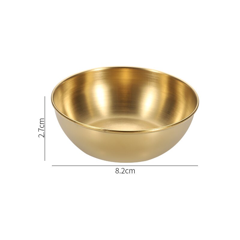 4pcs Golden Sauce Dish Appetizer Serving Tray Stainless Steel Sauce Dishes Spice Plates Kitchen Supplies Plates Spice Dish Plate: Gold / 1 pc