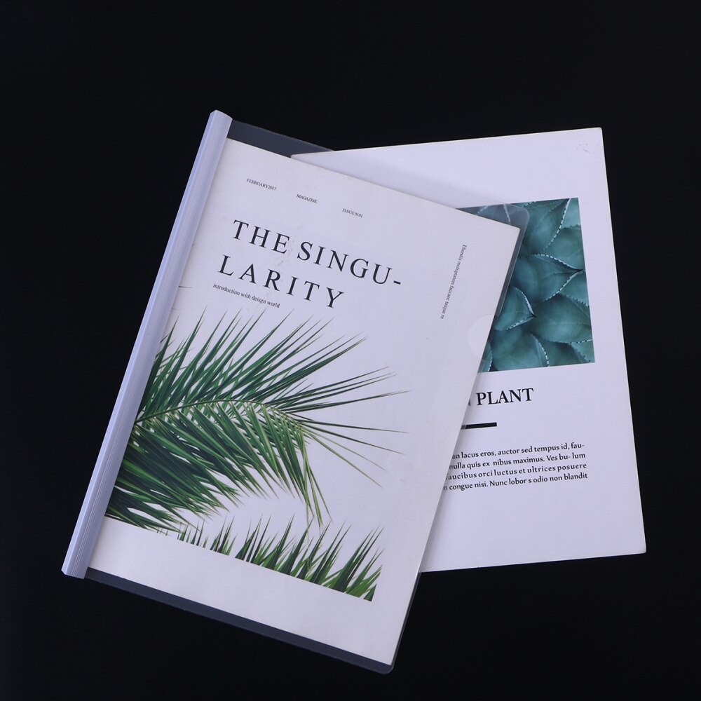 10pcs Transparent File Folder Sliding Bar Report Covers for A4 Report Display Cover Organizer Binder (White）