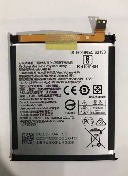 Original HE336 2900mAh Battery For Nokia 5 Dual SIM 5 Premium Edition Dual SIM, HMD Heart, Nokia 5, TA-1044