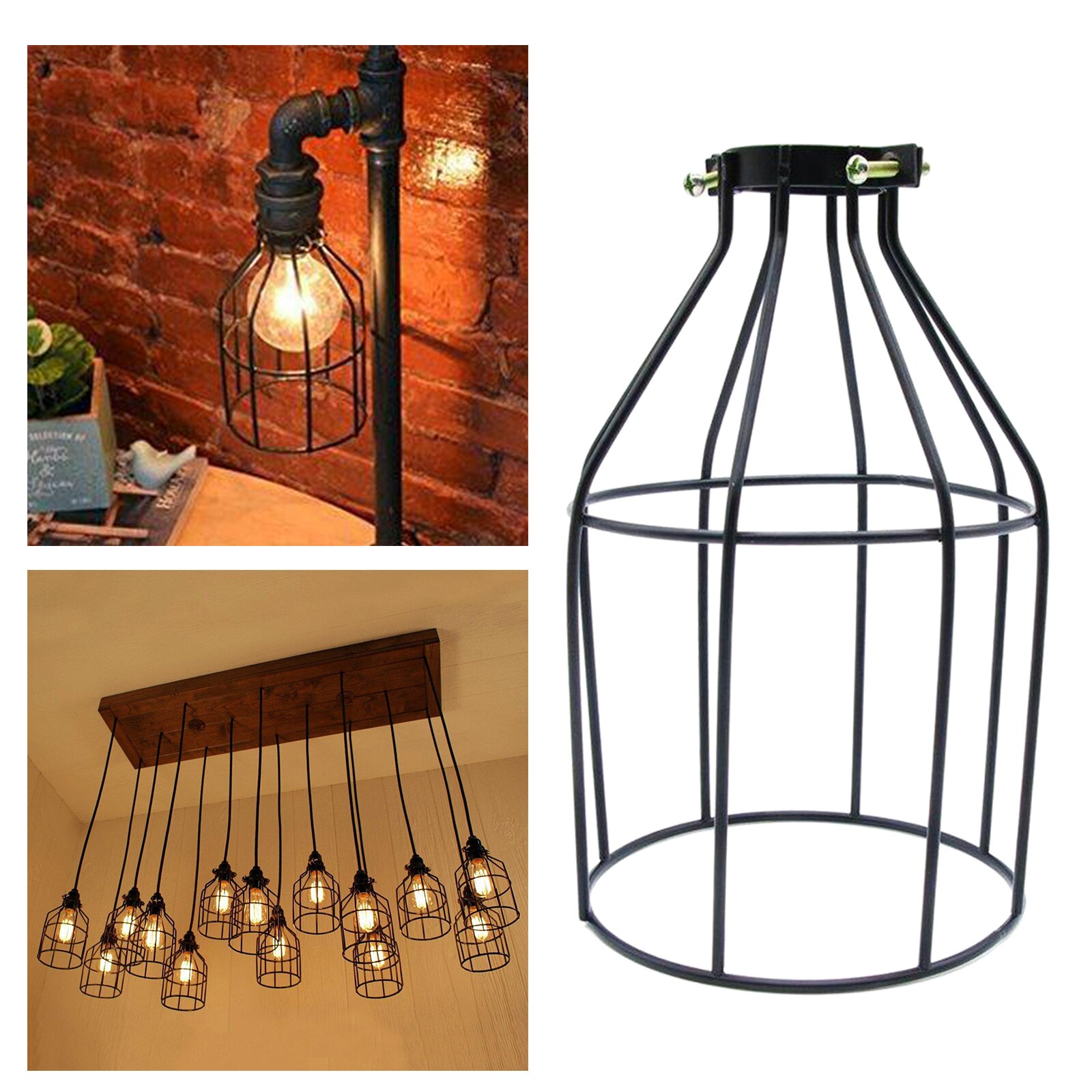 Wire Frame Pendant Light Loft Ceiling Lamp Shade Home Decor Lamp Covers Home Bar Hotel Decor Accessory