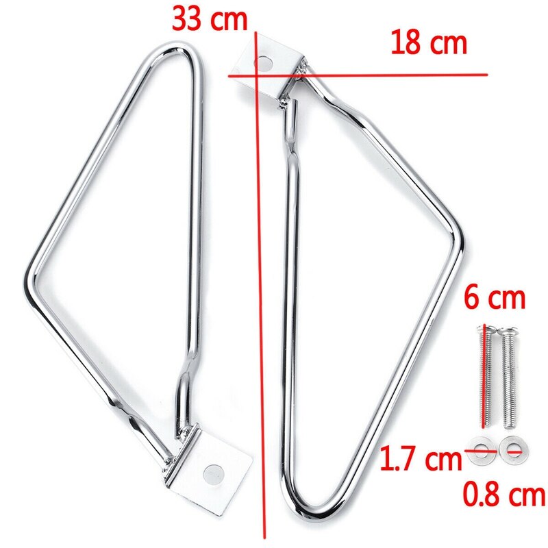 Universal Left&Right Silver Universal Saddle Bag Support Bar Mount Bracket