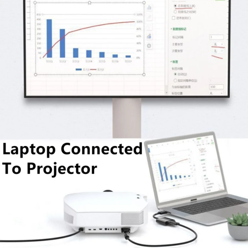 DisplayPort to VGA Converter HD 1080p DP to VGA Adapter (Male to Female) For Computer Desktop Laptop PC Monitor Projector HDTV