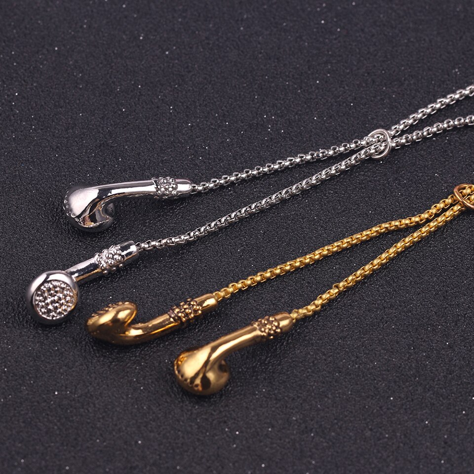 De Headset Mannen Hanger Ketting Hiphop Rock Straat Cultuur Titanium Rvs Hanger Ketting Mode Man Sieraden