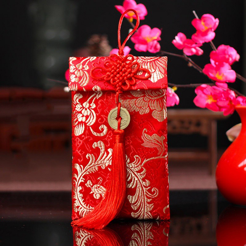 Exquisite Wedding Fabric Red Envelope Personality Brocade Red Envelope For Wedding Birthday Year Red Envelope `: A8