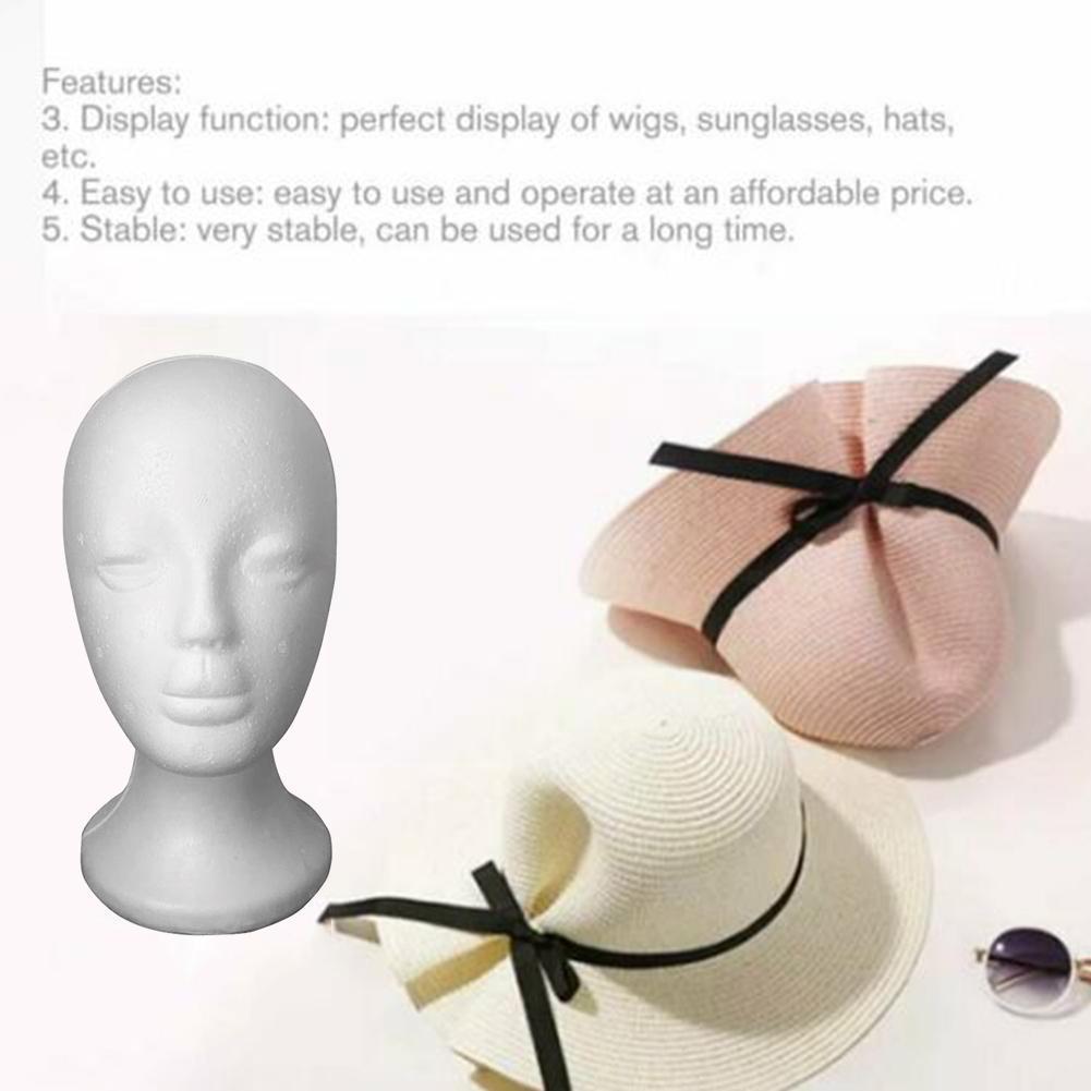 Foam Mannequin Head Female Male Dummy Head Model Hat Display Props Glasses Bubble Head Wig Mannequin M1B7