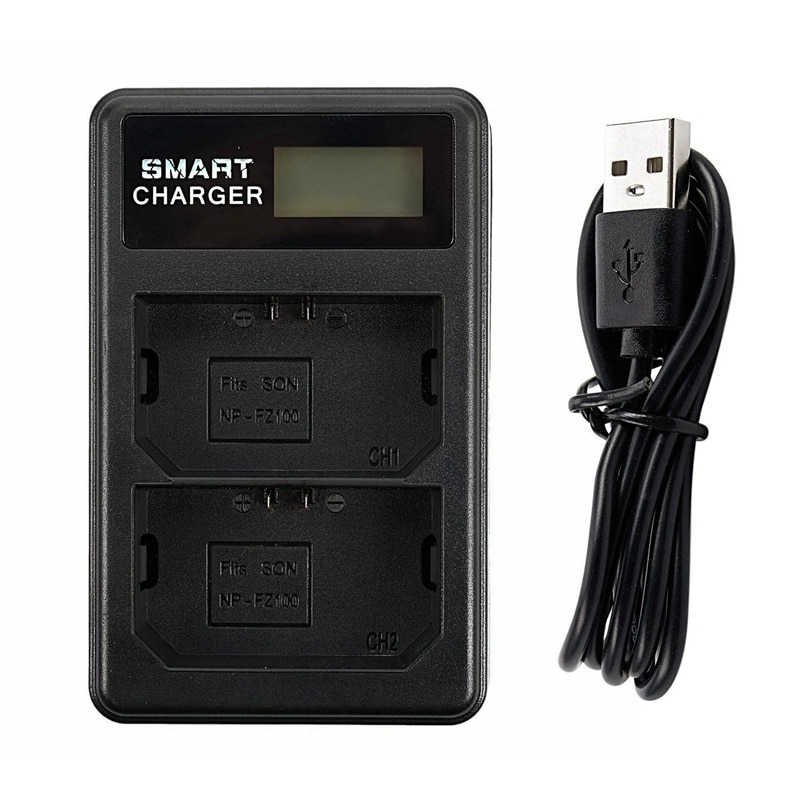 Lcd Usb Dual Battery Charger Voor Sony Np-Fz100 Ilce-9 A9 A7Riii A7Iii A7Rm3