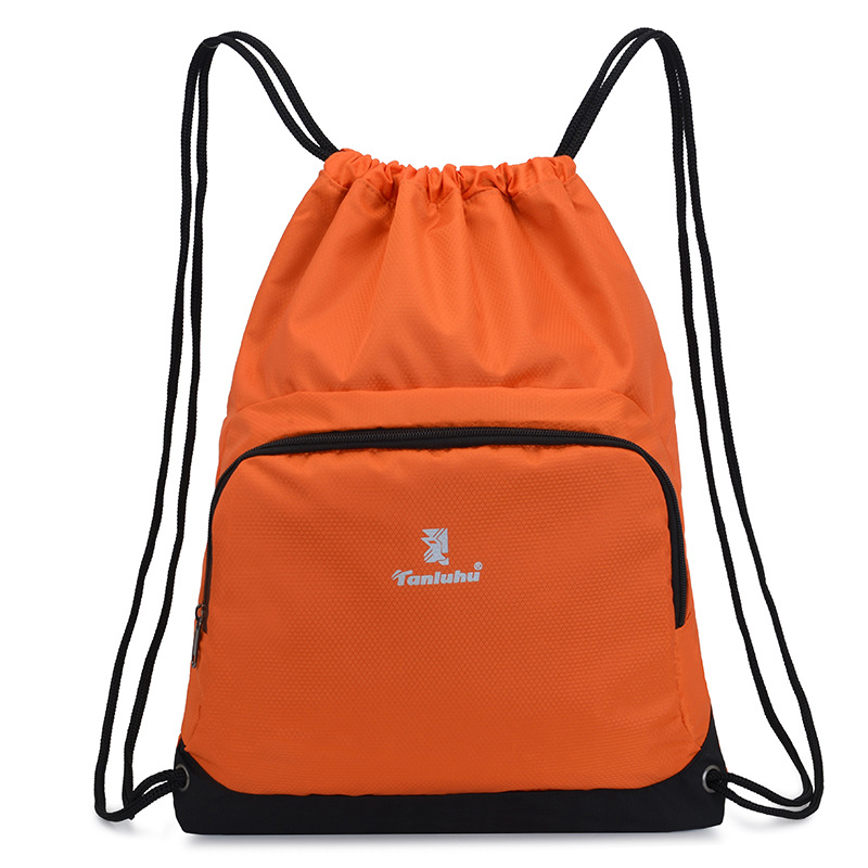 To stykker gymnastiktaske stærk pakke 17l pakningskuber stor kapacitet snøre taske sportsbundt camouflage taske fitness rygsæk: 1 stk-orange