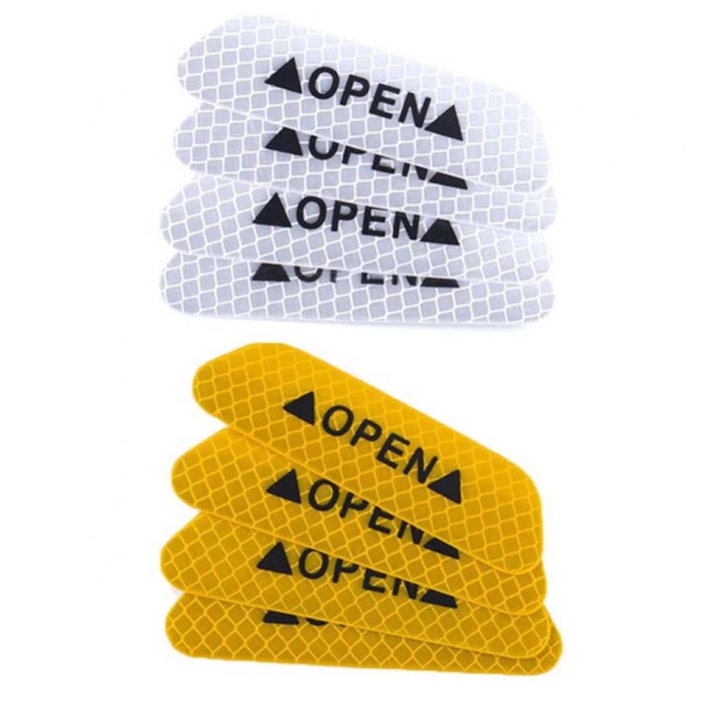 4Pcs Reflective Car Vehicle Open Door Safety Mark Warning Decals Sticker Decor