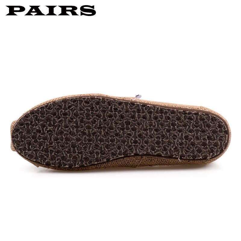 Spring Autumn Shoes Men Flat Shallow Loafers Hemp Shoes Fabric Male Casual Shoes Comfort Breathable Footwear zapatos de hombre