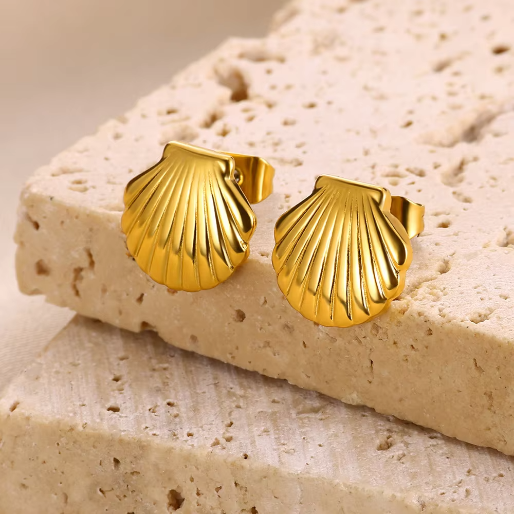 Geometric Flower Stainless Steel Earrings Women Sweet Sunflower Star Gold Color Ear Piercing Jewelry Wedding Accessories: Blue Zinc Plated