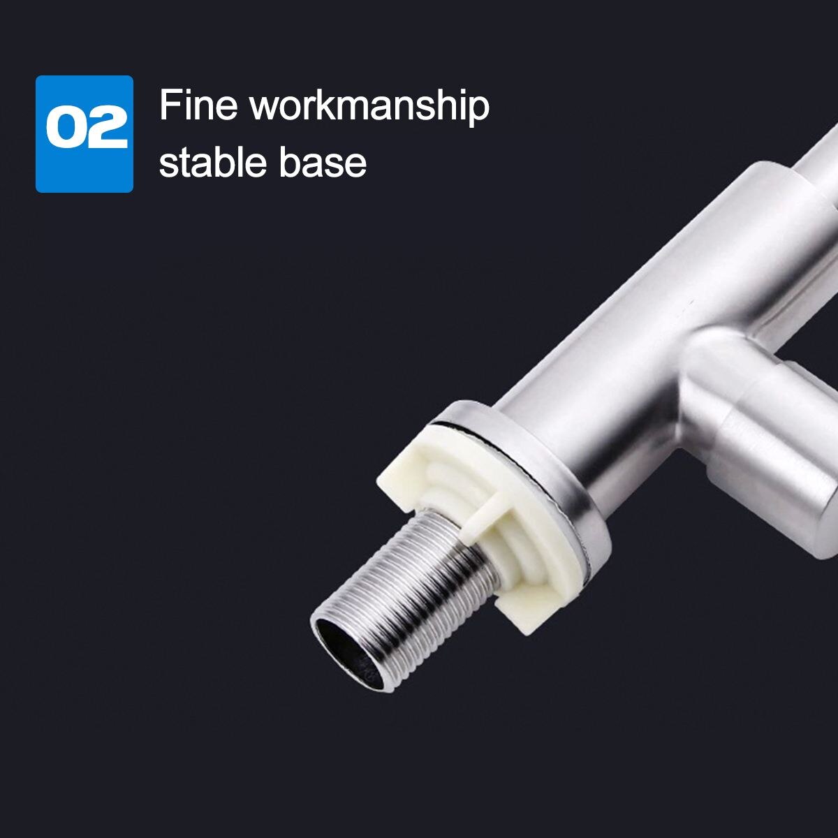 Kitchen faucet stainless steel single handle sink faucet curved single cold faucet crane bathroom basin faucet panel installatio