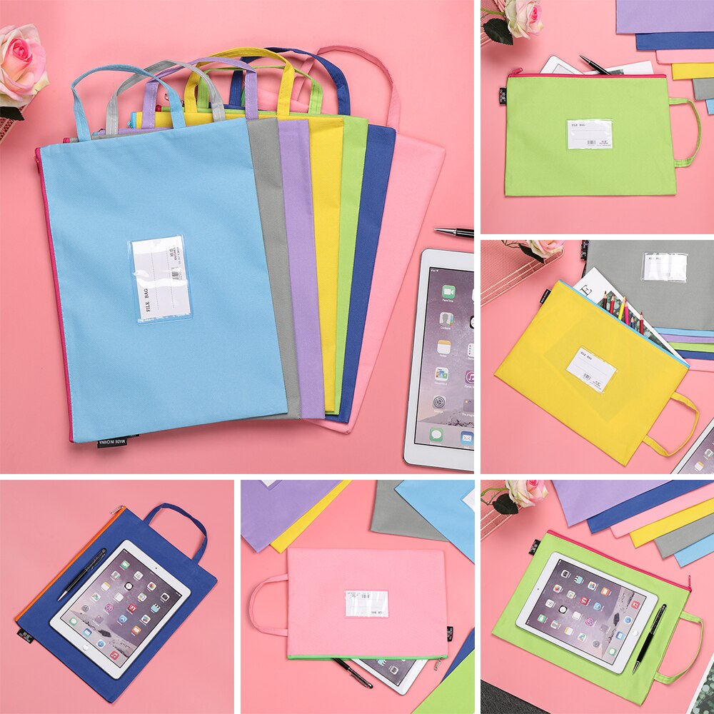 Neue Oxford Stoff Geschäft Aktentasche Papier Lagerung Tasche Mit Reißverschluss A4 Datei Ordner Dokument Tasche Schule Büro Schreibwaren