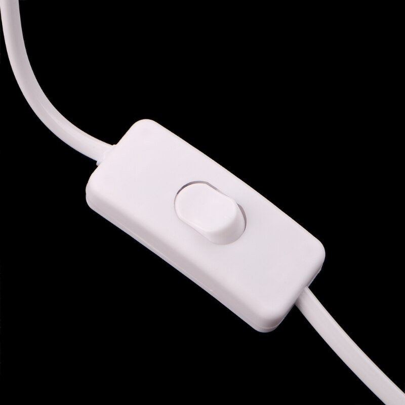 1.8m eu-kontaktkabel vit linje med på/av-knapp strömsladd för led-lampa