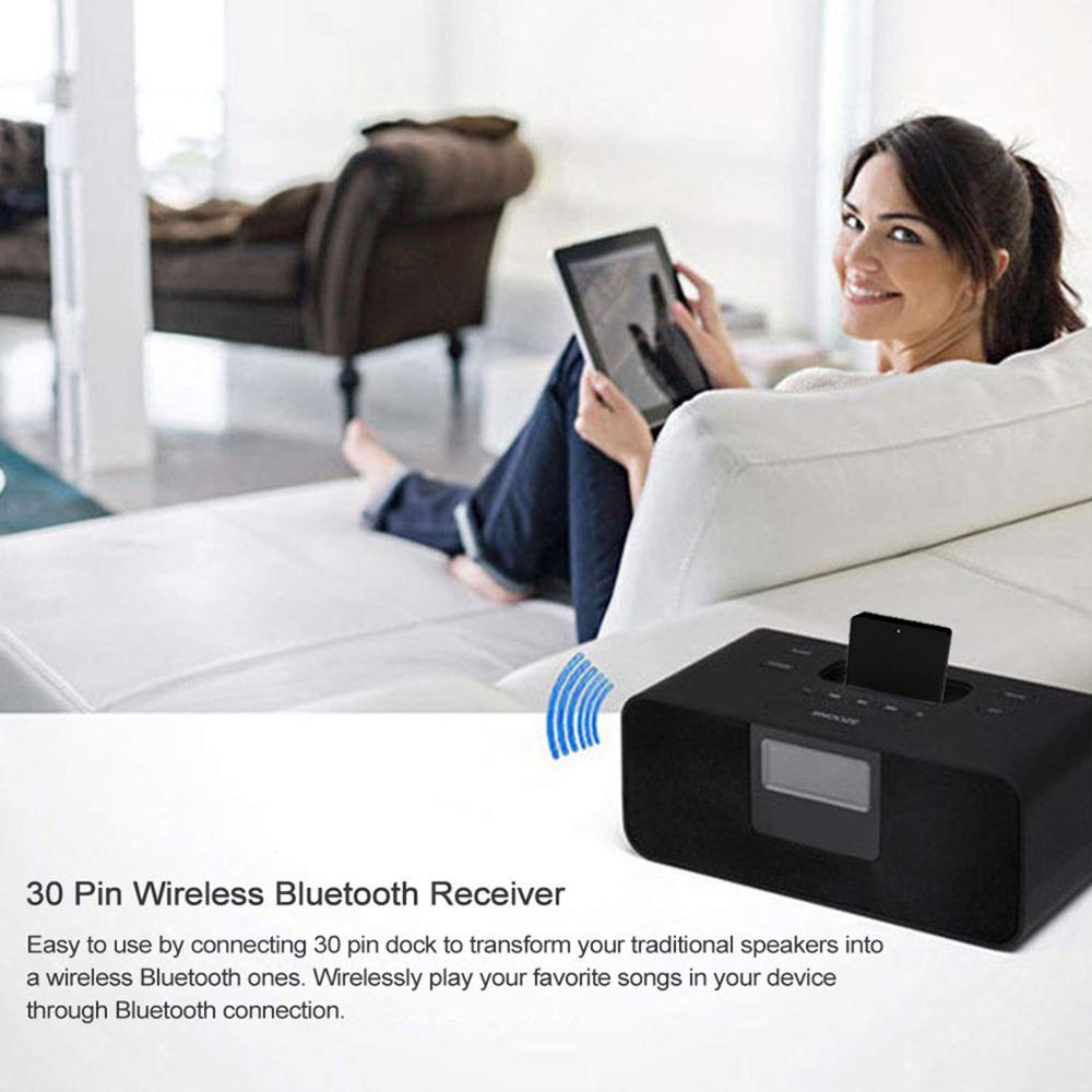 30Pin Bluetooth 5.0 Receiver Wireless Stereo Audio Adapter for Bose Sounddock Series II 10 Portable Digital Music System