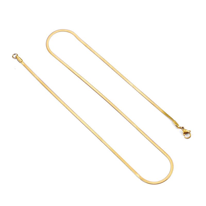 Collier plat en acier inoxydable pour hommes, chaîne serpent filmée imperméable, , bijoux, différentes longueurs, ras du cou, clavicule