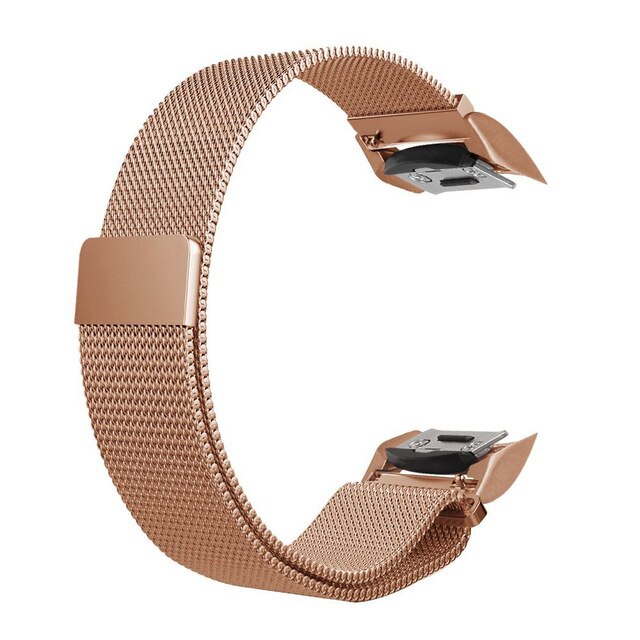 Bandjes voor samsung gear  s2 milanese lusband met magnetische sluiting, sportband sm -r720 /  sm -r730 smartwatchbandaccessoires: Roségoud