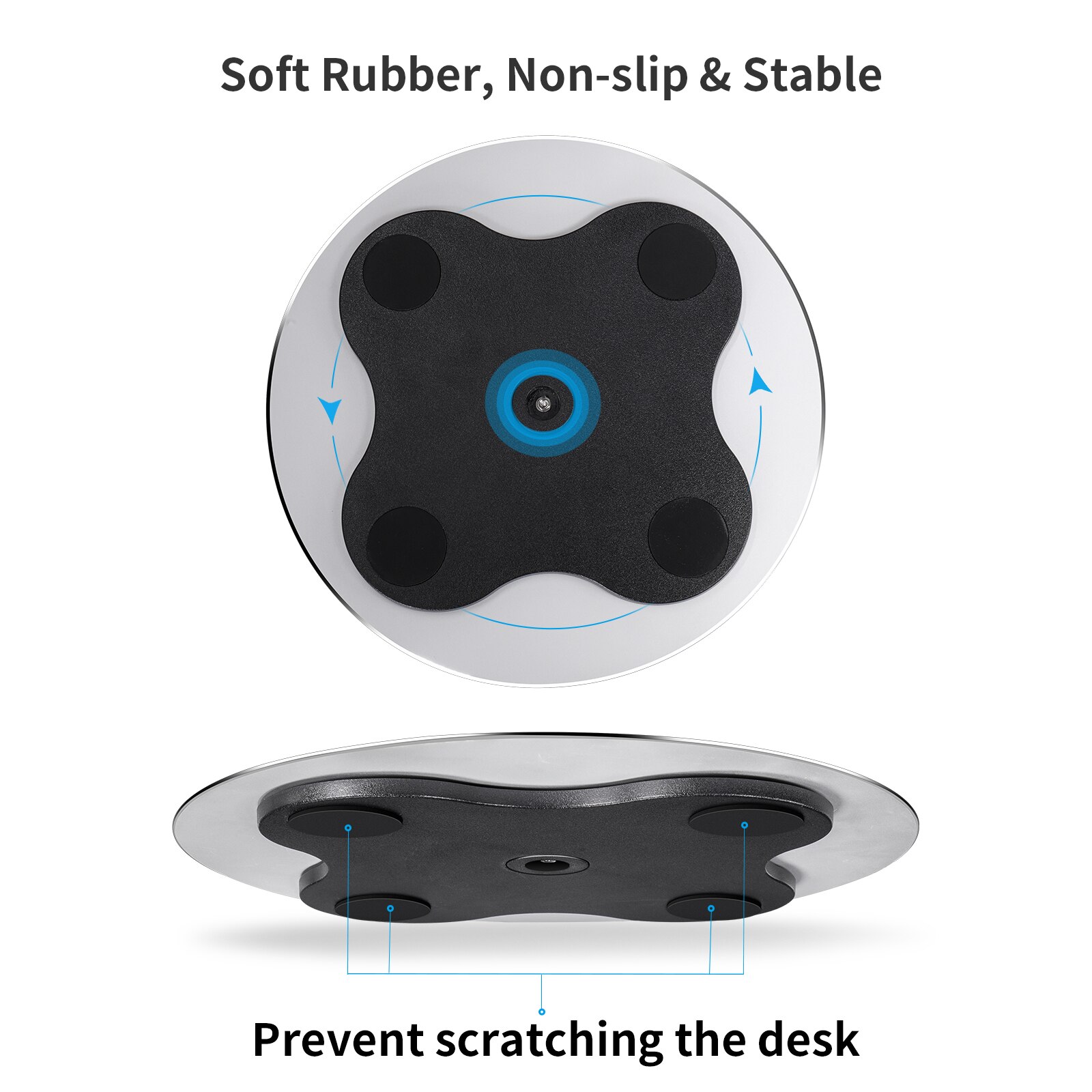 Monitor Stand 360 Rotation iMac Stand PC Swivel Base Aluminum Laptop Holder for iMac, Laptop, Computer Screen TV Projector