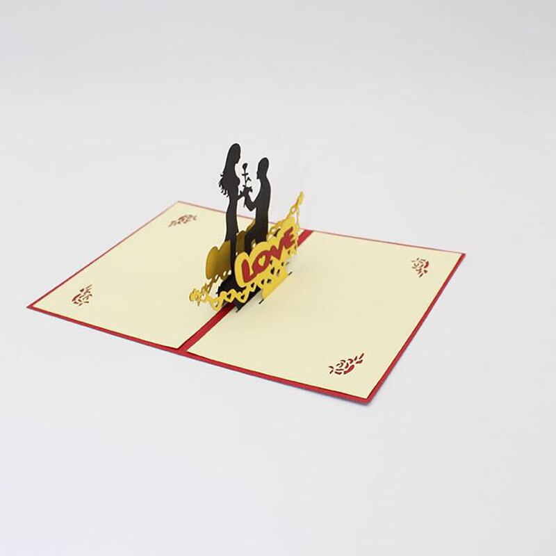 3D Pop Up Greeting Card Cutting Courtship Marriage Greeting Card Wedding Valentine Cards