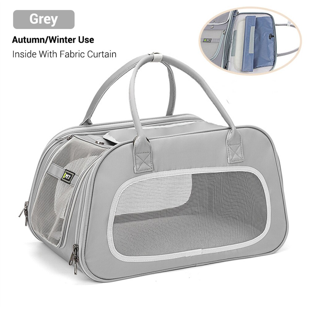Airline Approved Cat Carrier Breathable Portable Travel Pet Carrier for Cats and Small Dogs Foldable Escape Proof Cat Handbag