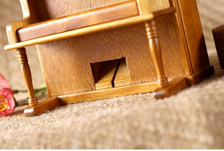 Gesimuleerde Piano Vintage Home Decoraties 1 Pcs Klassieke Vierkante Houten Clockwork Crank Exquisite Retro Muziekdoos