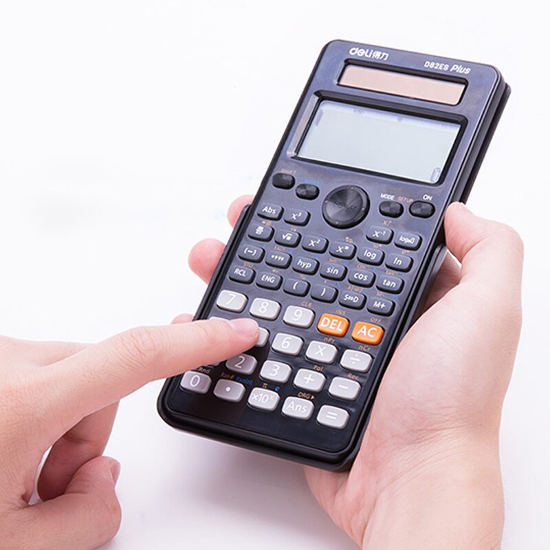 Desktop Dual Power 252 Kinds Function Scientific Calculator Solar+Battery Power 12 Digital 2-Line LCD Display