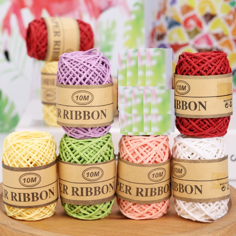 Raffia-garen voor breien en haken, lintdraden voor geschenkverpakking, touwambachten, doe-het-zelf, 7 strengen, 70 m,: Koper