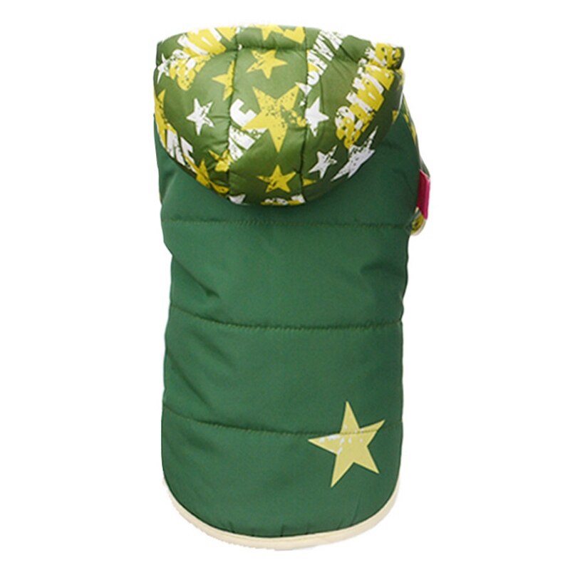 Dog Warm Hooded Coat Pet Winter Cotton Padded Jumpsuit Hooded Jacket With hat dogs Husky German shepherd: Green / XXL