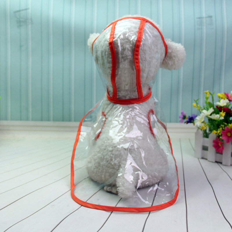 HEYPET PVC Dog Raincoat Transparent Jacket Jumpsuits Outdoor Waterproof Pet Rain Coat for Small Medium Dogs Clothing: red / XS