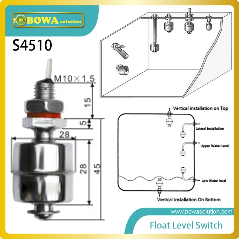 Rvs Float Niveau Schakelaars met een elektrische contact uitgang op een specifieke vloeistofniveau vervangen DWYER schakelaars